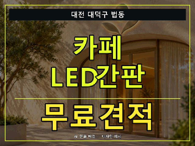 대전 대덕구 법동 카페 LED간판 무료견적 안내 썸네일 · AI 연출 배경