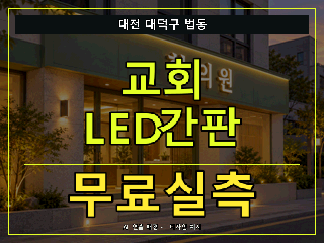 대전 대덕구 법동 교회 LED간판 무료실측 안내 썸네일 · AI 연출 배경
