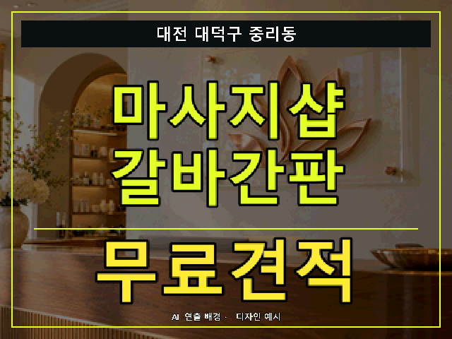 대전 대덕구 중리동 마사지샵 갈바간판 무료견적 안내 썸네일 · AI 연출 배경