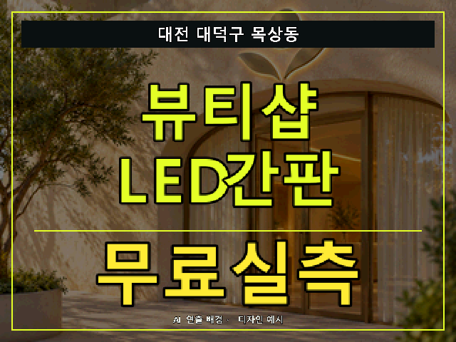 대전 대덕구 목상동 뷰티샵 LED간판 무료실측 안내 썸네일 · AI 연출 배경