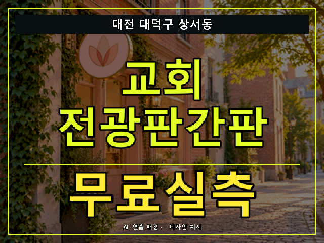 대전 대덕구 상서동 교회 전광판간판 무료실측 안내 썸네일 · AI 연출 배경
