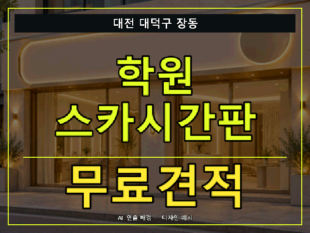 대전 대덕구 장동 학원 스카시간판 무료견적 안내 썸네일 · AI 연출 배경