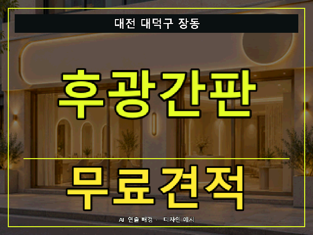 대전 대덕구 장동 후광간판 무료견적 안내 썸네일 · AI 연출 배경