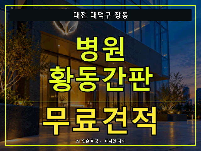 대전 대덕구 장동 병원 황동간판 무료견적 안내 썸네일 · AI 연출 배경