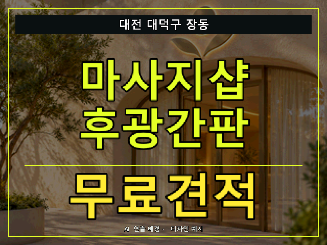 대전 대덕구 장동 마사지샵 후광간판 무료견적 안내 썸네일 · AI 연출 배경
