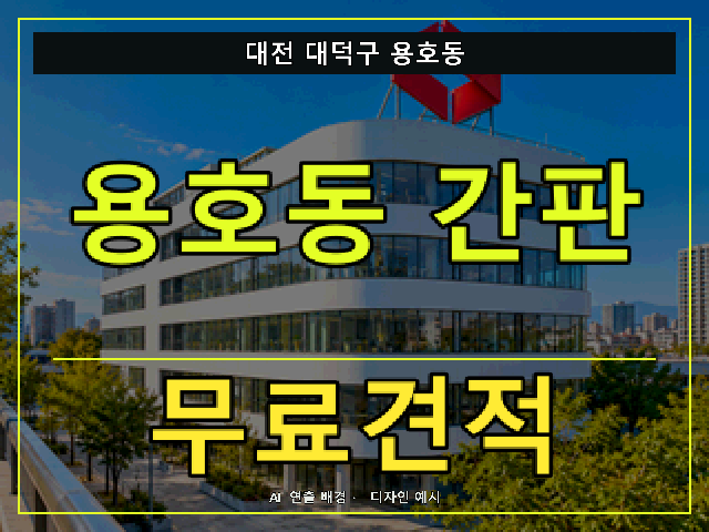 대전 대덕구 용호동 간판 제작 무료견적 안내 썸네일 · AI 연출 배경