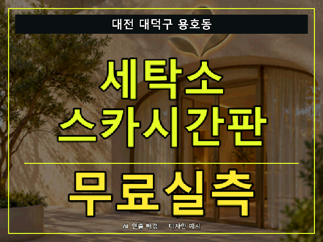 대전 대덕구 용호동 세탁소 스카시간판 무료실측 안내 썸네일 · AI 연출 배경