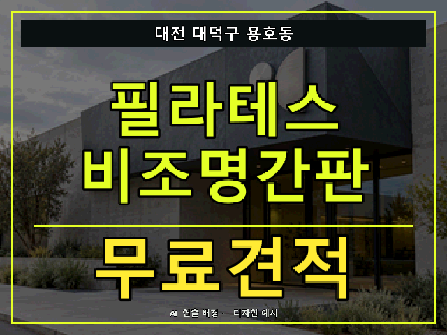 대전 대덕구 용호동 필라테스 비조명간판 무료견적 안내 썸네일 · AI 연출 배경