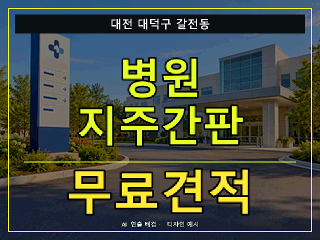 대전 대덕구 갈전동 병원 지주간판 무료견적 안내 썸네일 · AI 연출 배경