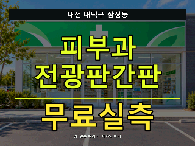대전 대덕구 삼정동 피부과 전광판간판 무료실측 안내 썸네일 · AI 연출 배경