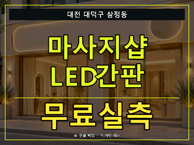 대전 대덕구 삼정동 마사지샵 LED간판 무료실측 안내 썸네일 · AI 연출 배경