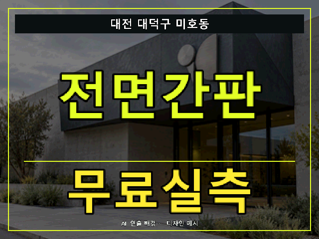 대전 대덕구 미호동 전면간판 무료실측 안내 썸네일 · AI 연출 배경