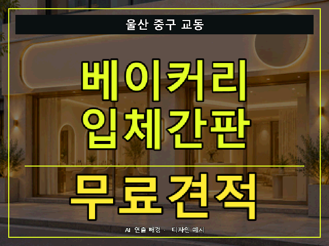 울산 중구 교동 베이커리 입체간판 무료견적 안내 썸네일 · AI 연출 배경