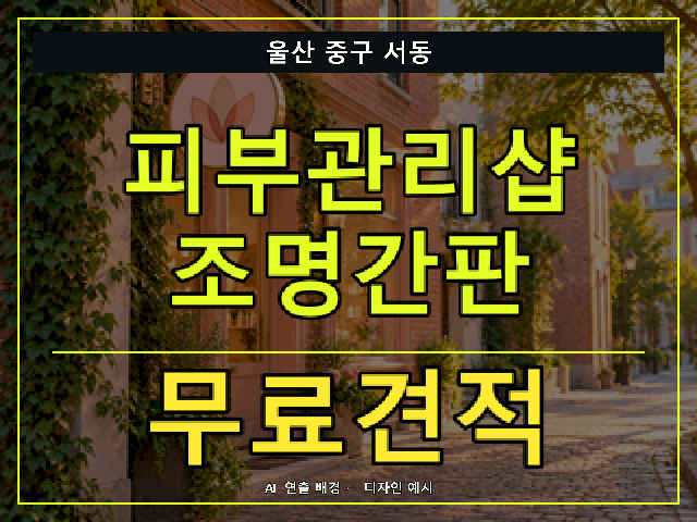 울산 중구 서동 피부관리샵 조명간판 무료견적 안내 썸네일 · AI 연출 배경