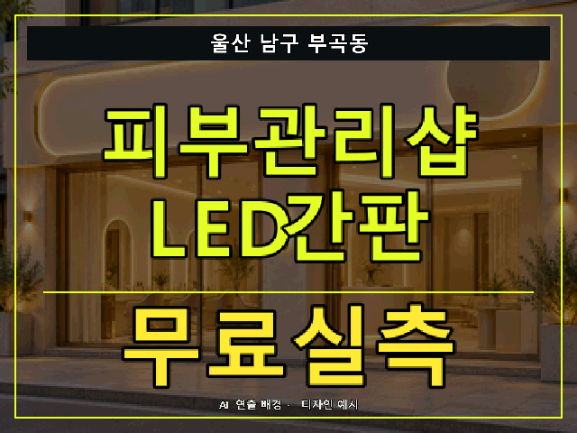 울산 남구 부곡동 피부관리샵 LED간판 무료실측 안내 썸네일 · AI 연출 배경