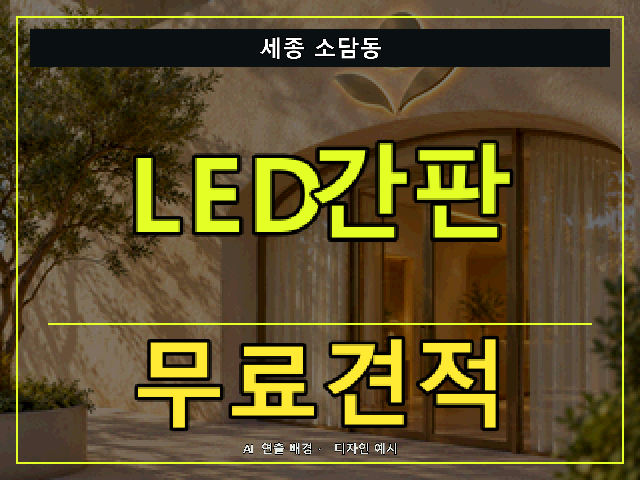 세종 소담동 LED간판 무료견적 안내 썸네일 · AI 연출 배경