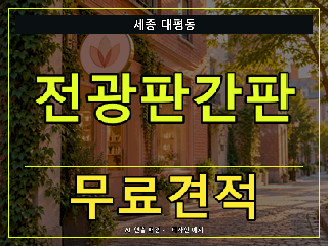 세종 대평동 전광판간판 무료견적 안내 썸네일 · AI 연출 배경