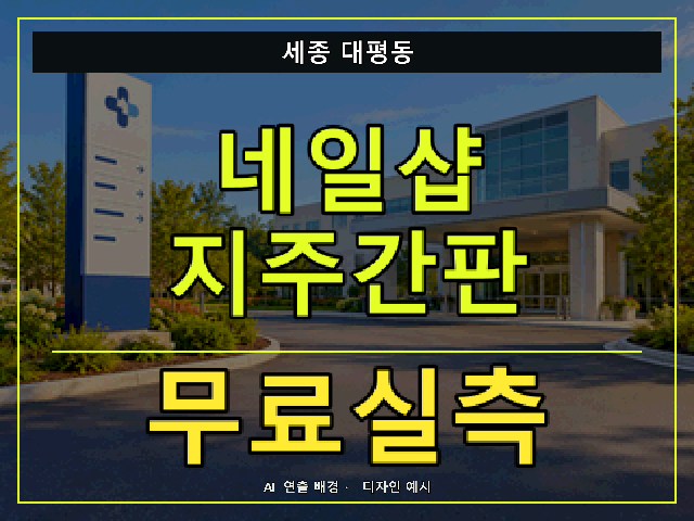 세종 대평동 네일샵 지주간판 무료실측 안내 썸네일 · AI 연출 배경
