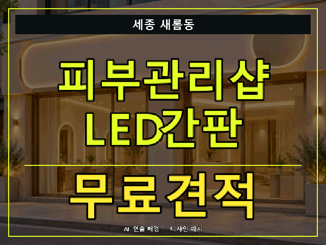 세종 새롬동 피부관리샵 LED간판 무료견적 안내 썸네일 · AI 연출 배경