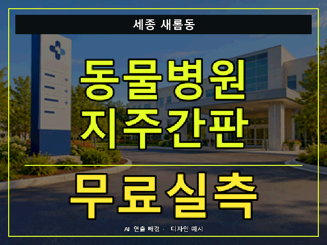 세종 새롬동 동물병원 지주간판 무료실측 안내 썸네일 · AI 연출 배경