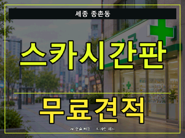 세종 종촌동 스카시간판 무료견적 안내 썸네일 · AI 연출 배경