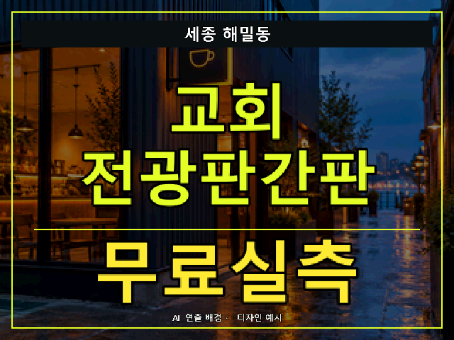 세종 해밀동 교회 전광판간판 무료실측 안내 썸네일 · AI 연출 배경