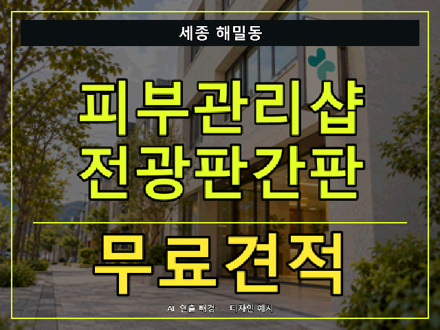 세종 해밀동 피부관리샵 전광판간판 무료견적 안내 썸네일 · AI 연출 배경