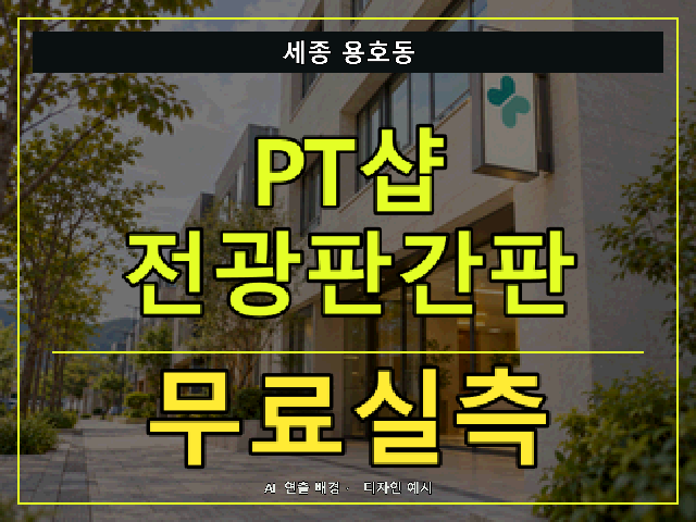 세종 용호동 PT샵 전광판간판 무료실측 안내 썸네일 · AI 연출 배경