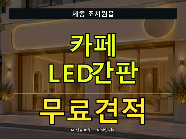 세종 조치원읍 카페 LED간판 무료견적 안내 썸네일 · AI 연출 배경