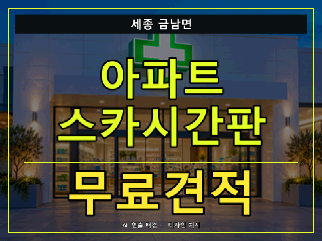 세종 금남면 아파트 스카시간판 무료견적 안내 썸네일 · AI 연출 배경