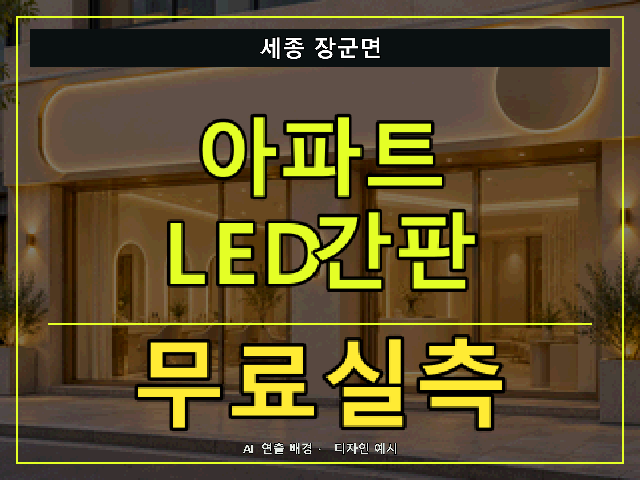 세종 장군면 아파트 LED간판 무료실측 안내 썸네일 · AI 연출 배경