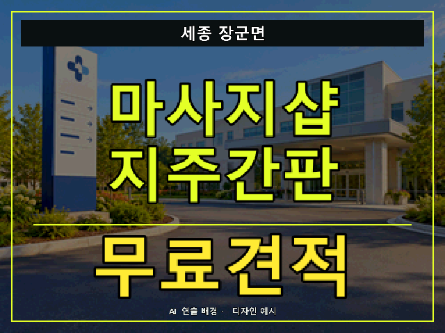 세종 장군면 마사지샵 지주간판 무료견적 안내 썸네일 · AI 연출 배경