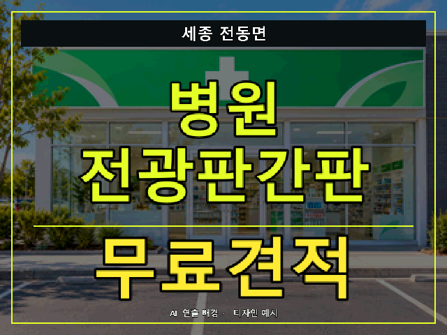 세종 전동면 병원 전광판간판 무료견적 안내 썸네일 · AI 연출 배경