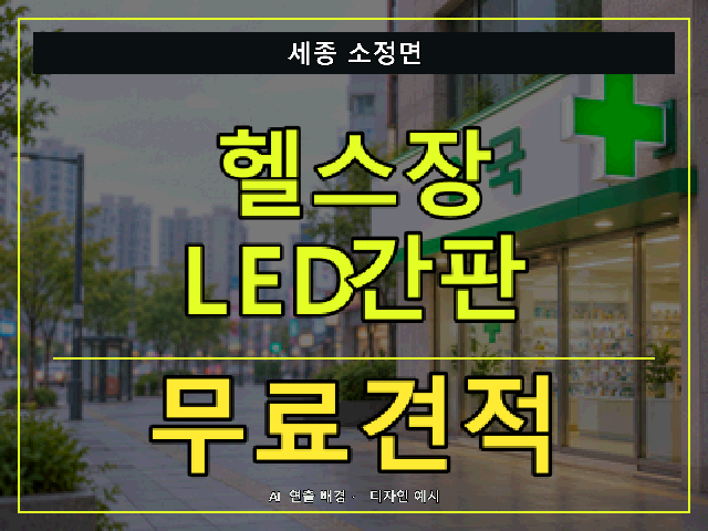 세종 소정면 헬스장 LED간판 무료견적 안내 썸네일 · AI 연출 배경