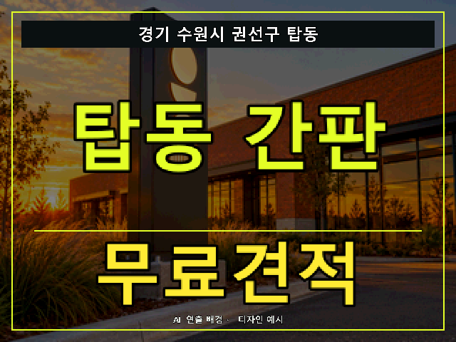 경기 수원시 권선구 탑동 간판 제작 무료견적 안내 썸네일 · AI 연출 배경