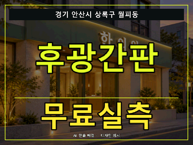 경기 안산시 상록구 월피동 후광간판 무료실측 안내 썸네일 · AI 연출 배경