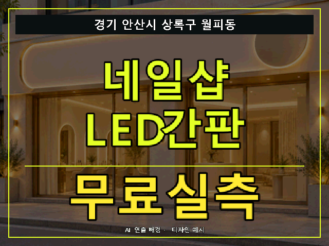 경기 안산시 상록구 월피동 네일샵 LED간판 무료실측 안내 썸네일 · AI 연출 배경