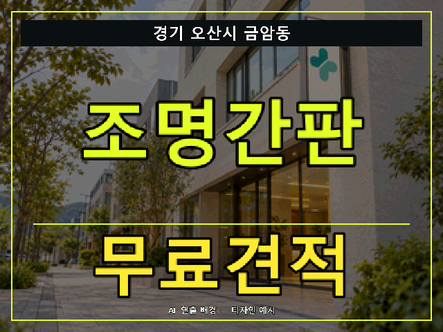 경기 오산시 금암동 조명간판 무료견적 안내 썸네일 · AI 연출 배경
