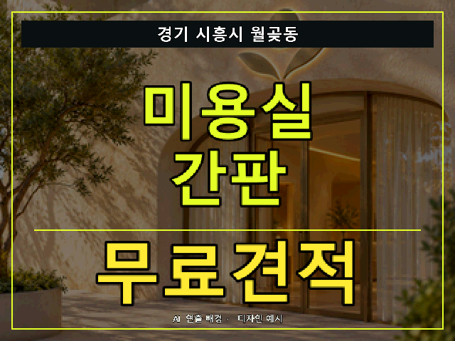 경기 시흥시 월곶동 미용실 간판 무료견적 안내 썸네일 · AI 연출 배경