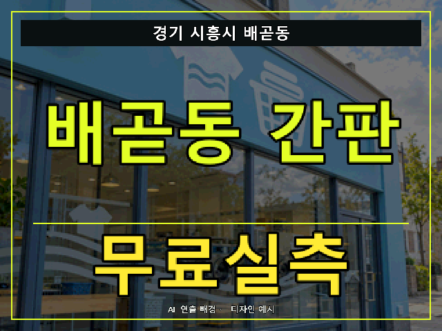 경기 시흥시 배곧동 간판 제작 무료실측 안내 썸네일 · AI 연출 배경