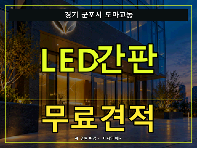 경기 군포시 도마교동 LED간판 무료견적 안내 썸네일 · AI 연출 배경