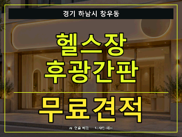 경기 하남시 창우동 헬스장 후광간판 무료견적 안내 썸네일 · AI 연출 배경