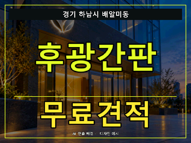 경기 하남시 배알미동 후광간판 무료견적 안내 썸네일 · AI 연출 배경