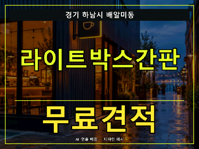 경기 하남시 배알미동 라이트박스간판 무료견적 안내 썸네일 · AI 연출 배경