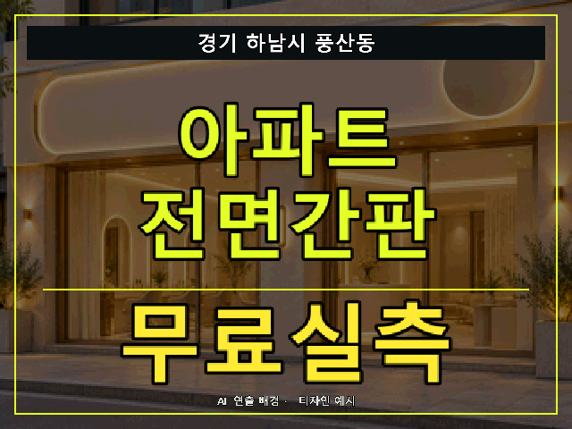 경기 하남시 풍산동 아파트 전면간판 무료실측 안내 썸네일 · AI 연출 배경