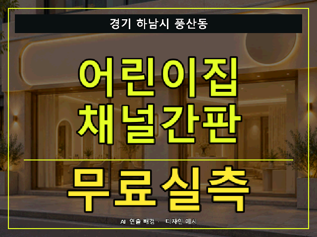 경기 하남시 풍산동 어린이집 채널간판 무료실측 안내 썸네일 · AI 연출 배경