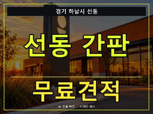 경기 하남시 선동 간판 제작 무료견적 안내 썸네일 · AI 연출 배경