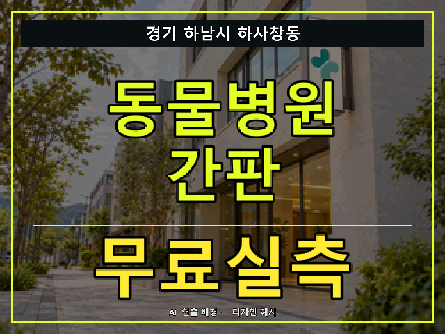 경기 하남시 하사창동 동물병원 간판 무료실측 안내 썸네일 · AI 연출 배경