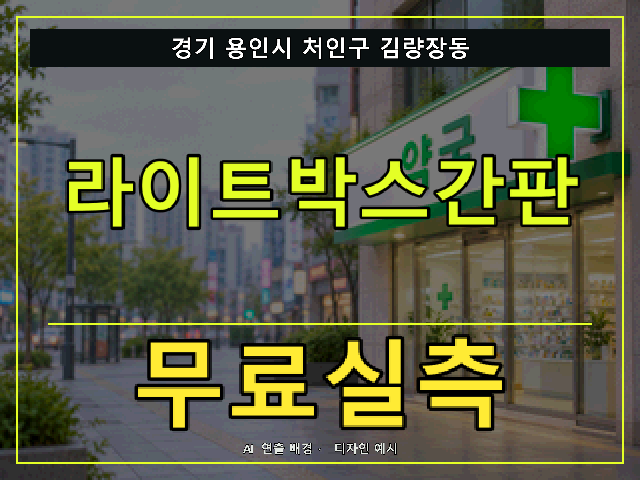 경기 용인시 처인구 김량장동 라이트박스간판 무료실측 안내 썸네일 · AI 연출 배경