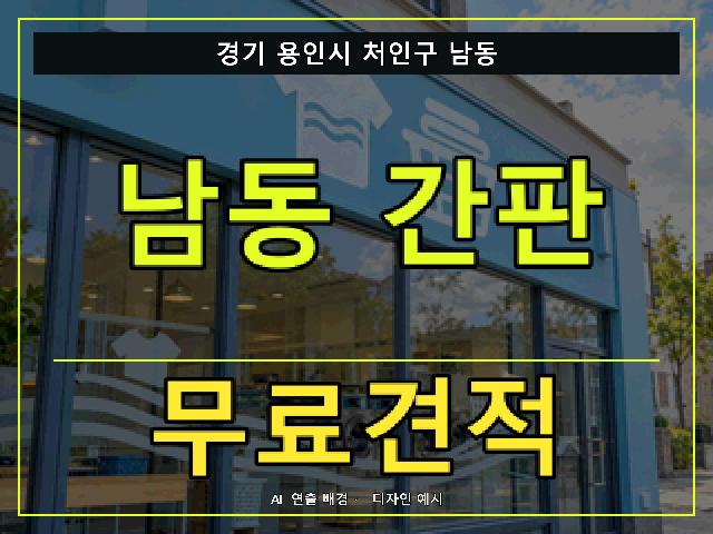 경기 용인시 처인구 남동 간판 제작 무료견적 안내 썸네일 · AI 연출 배경